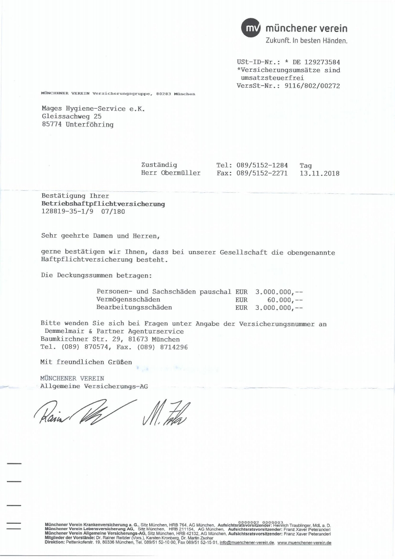 Betriebshaftpflichtversicherung