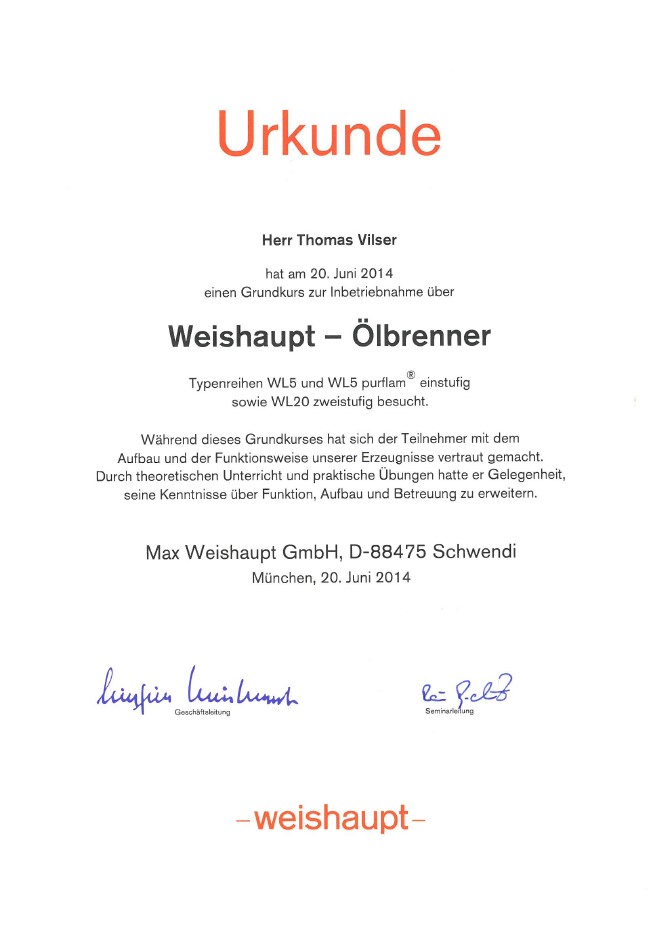 Weishaupt Ölbrenner